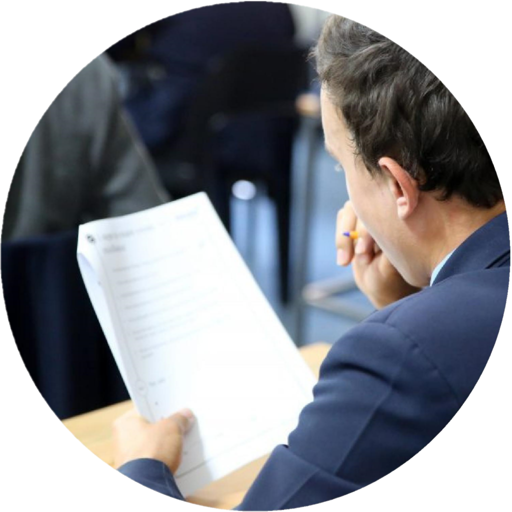 Writing an exam in high school